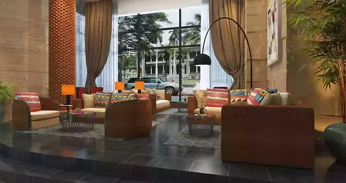 Five Star Hotel Urban Resort Lounge 3D model