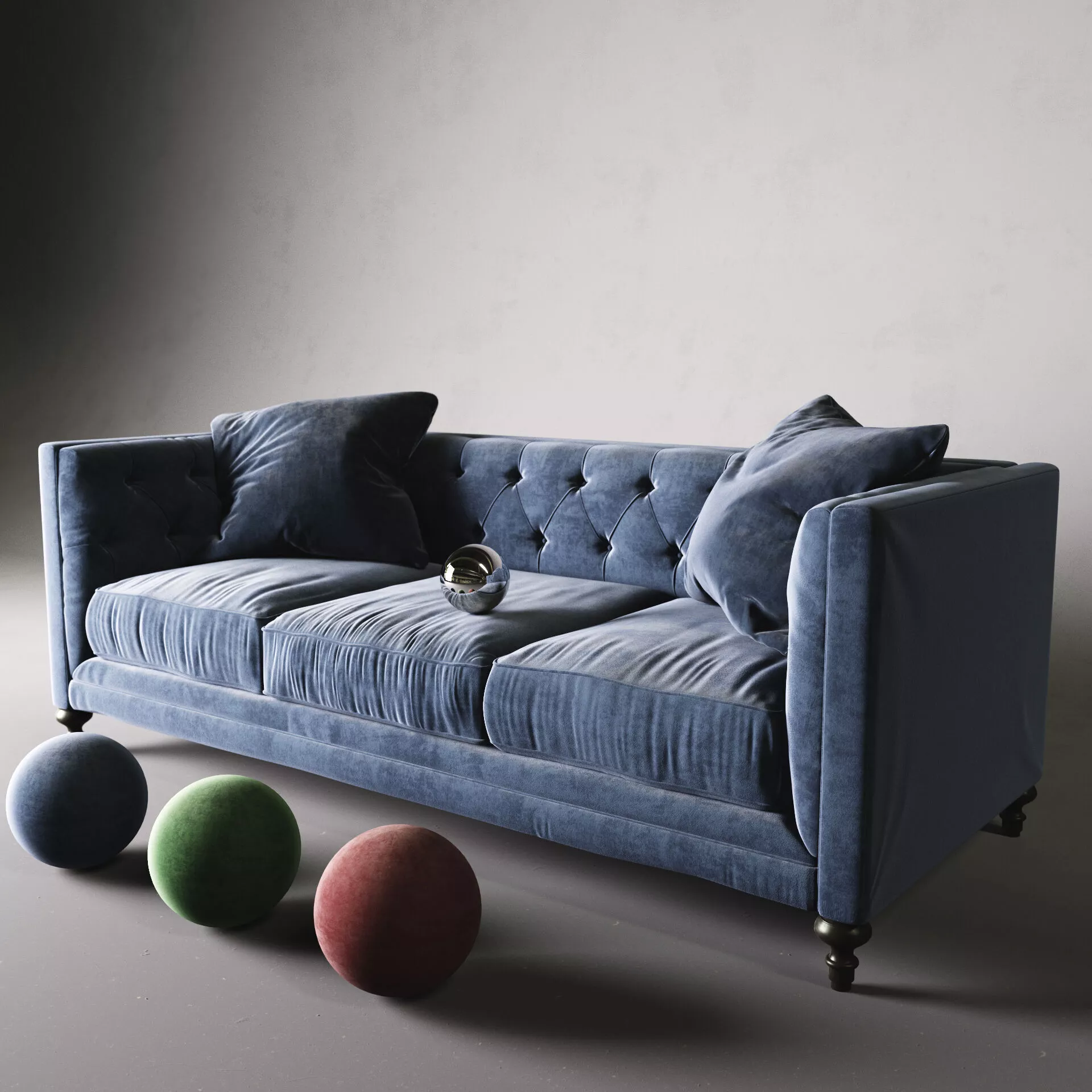 Graham Velvet Sofa 3D model