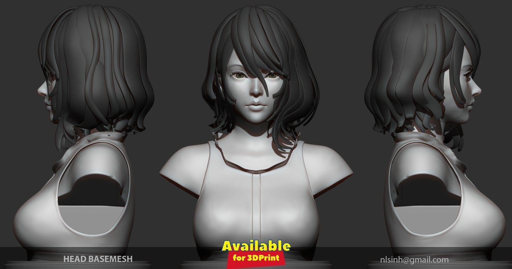 Head Basemesh Free 3D print model_4