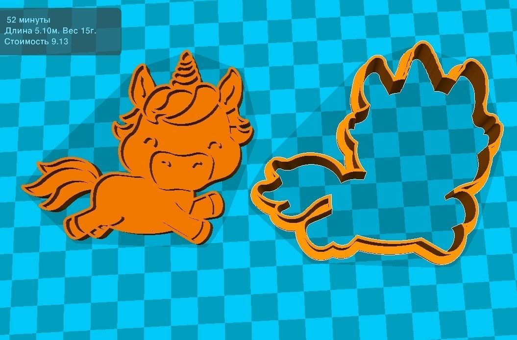 Stl file Unicorn cookie cutter for printing on 3D printer  3D print model_1