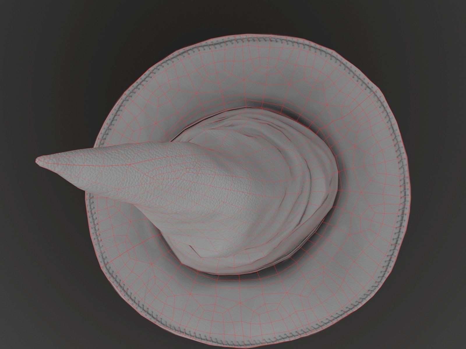 Leather Witch hat Low-poly 3D model_13