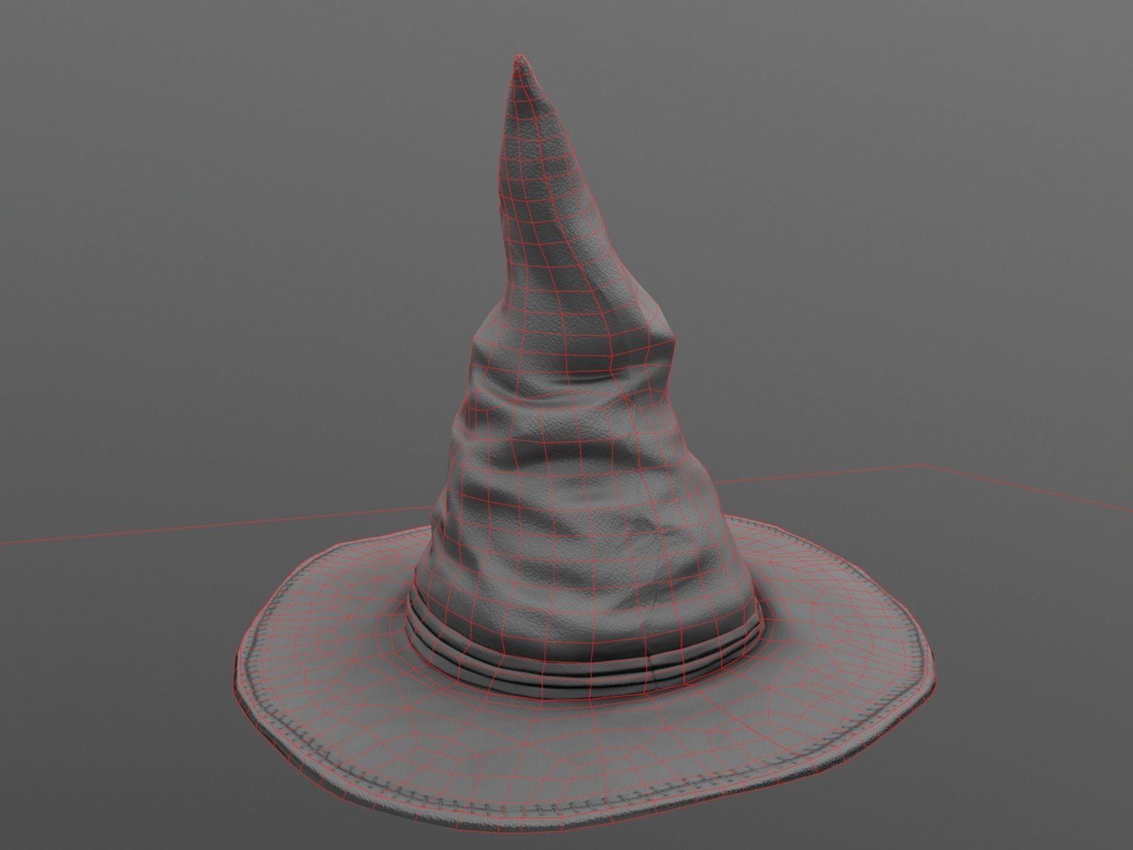 Leather Witch hat Low-poly 3D model_11