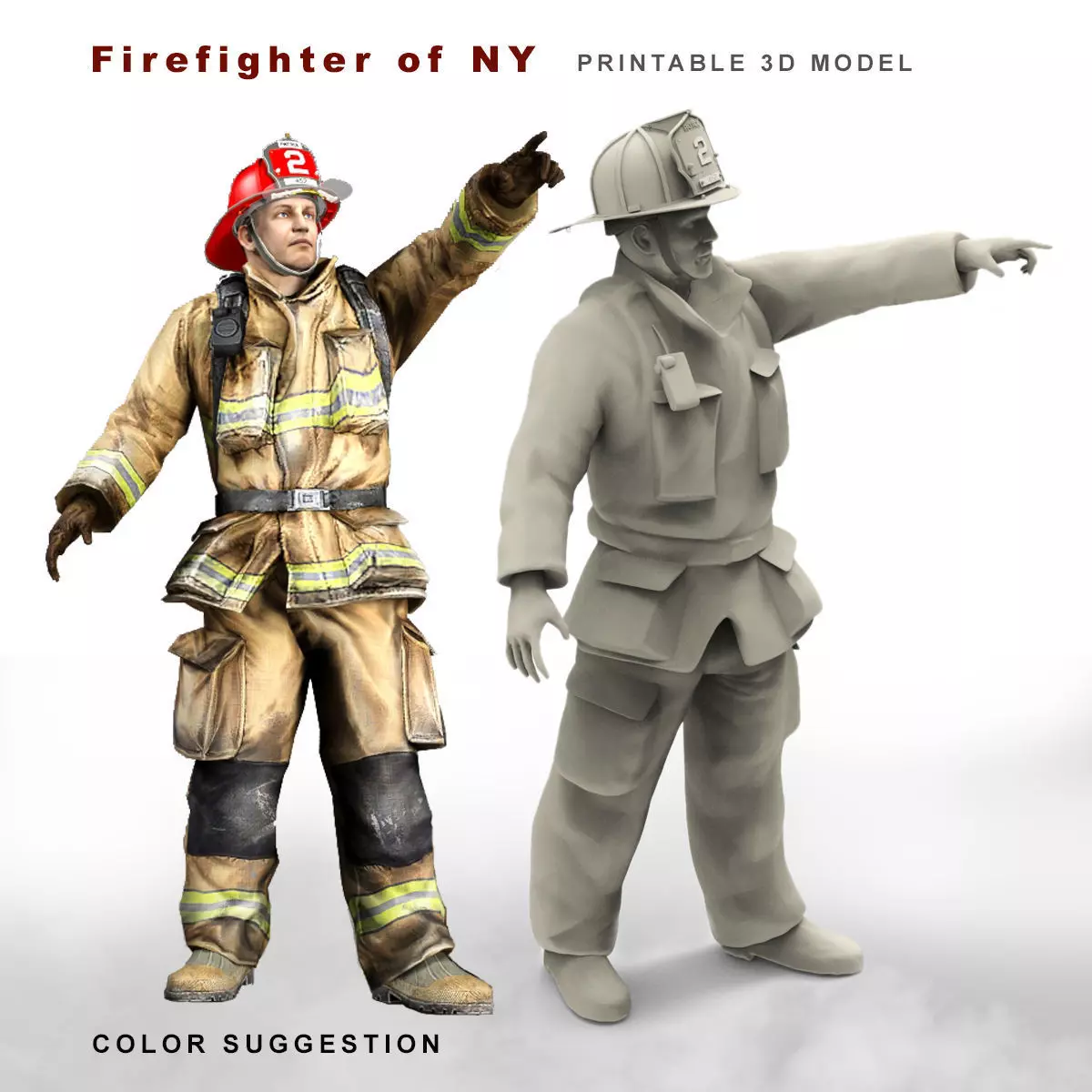 Firefighter characters of NY  3D print model_0