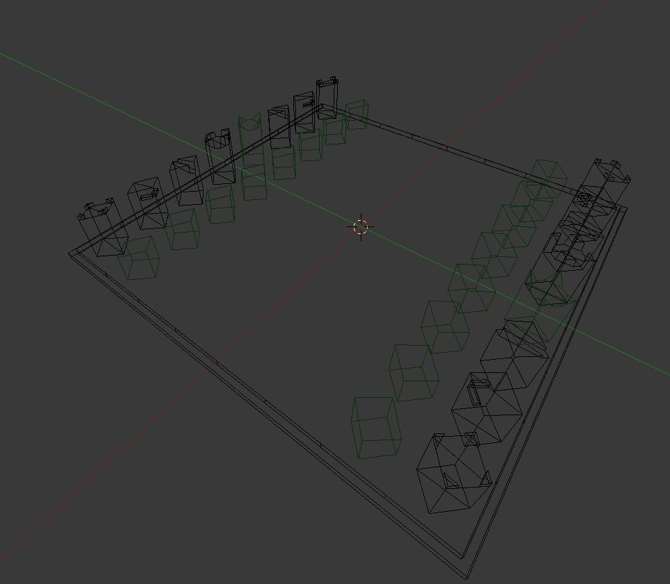 Modern minimalist chess set Low-poly 3D model_8