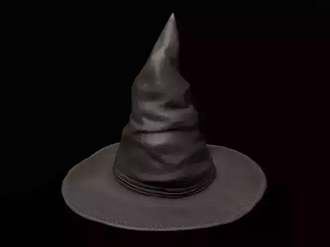 Old Leather Witch hat Low-poly 3D model