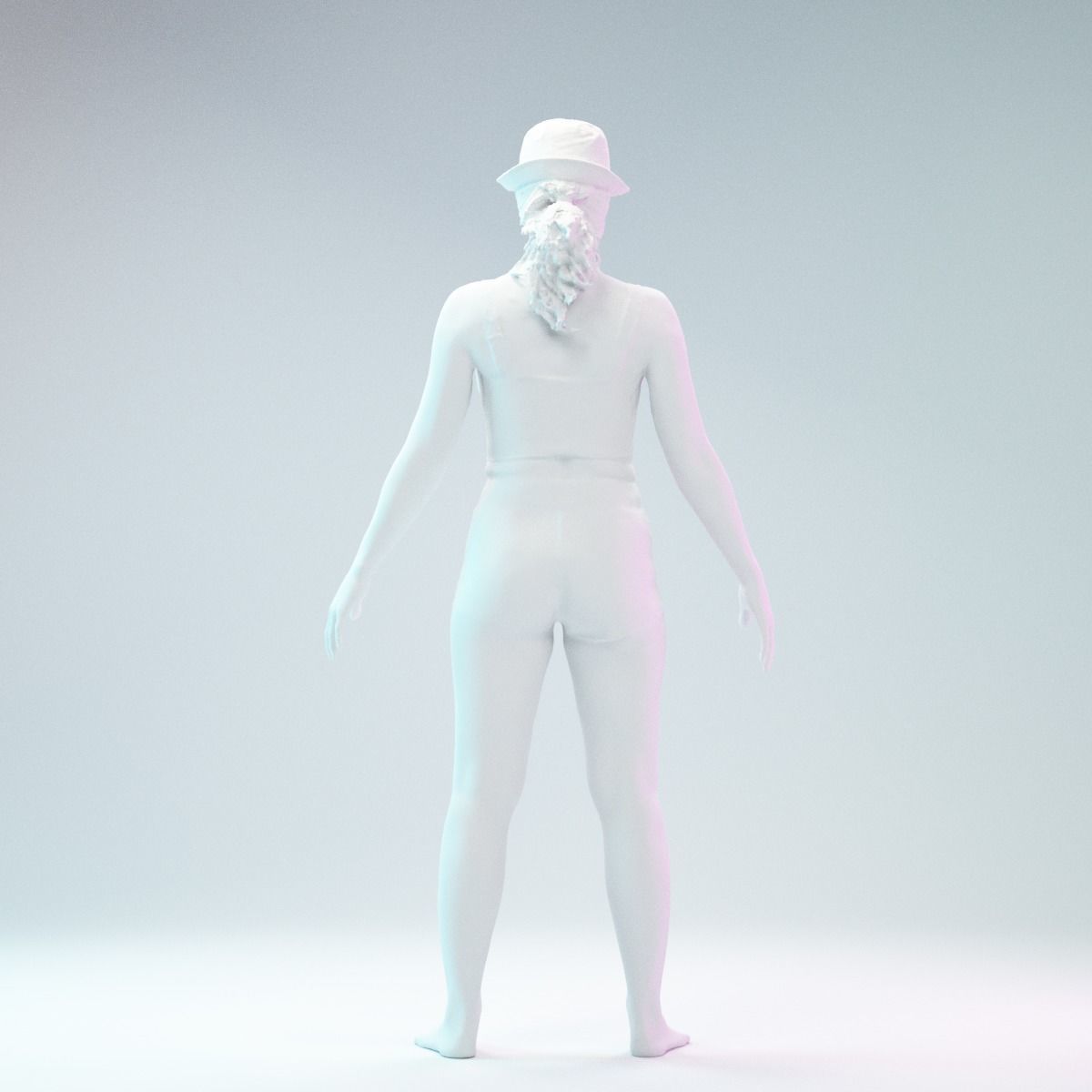 Colorful Leather Outfit Dollar Girl A-Pose Low-poly 3D model_7