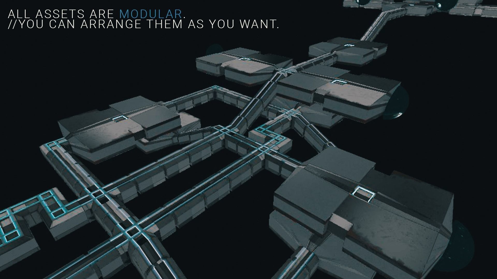 Game-Ready 3D Modular Spaceship Interior Low-poly 3D model_10