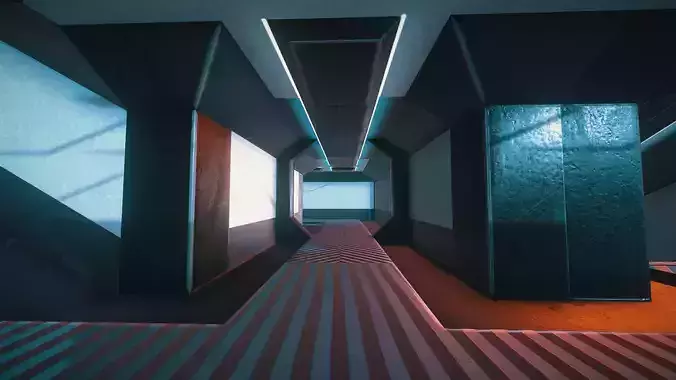 Game-Ready 3D Modular Spaceship Interior