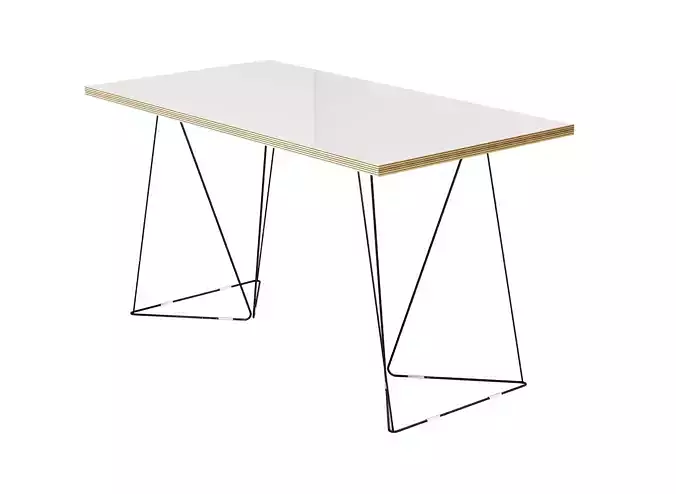 Office Desk Flow Temahome 140x75 cm by ARTrzcinski Low-poly 3D model
