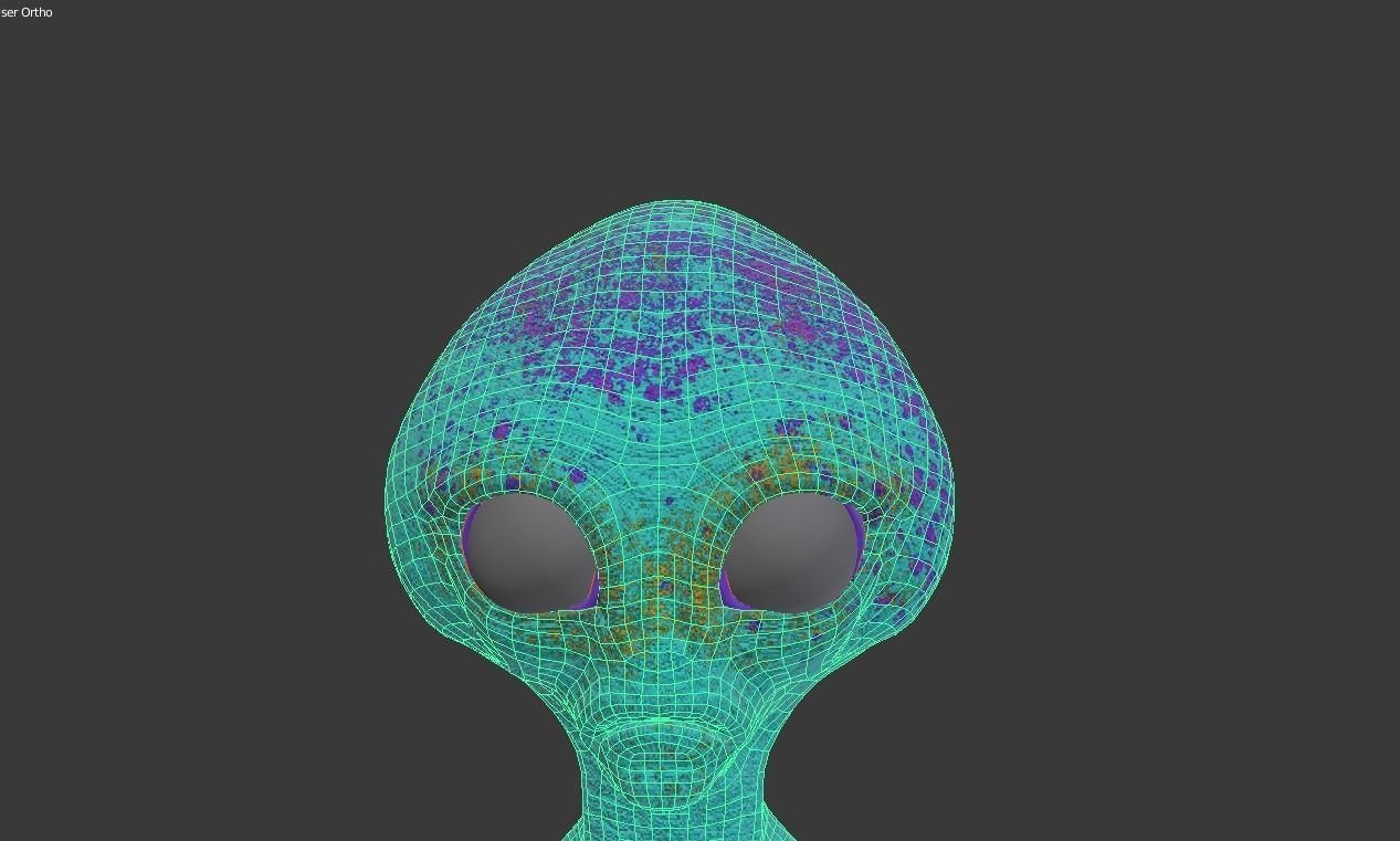Realistic Alien low-poly Low-poly 3D model_9