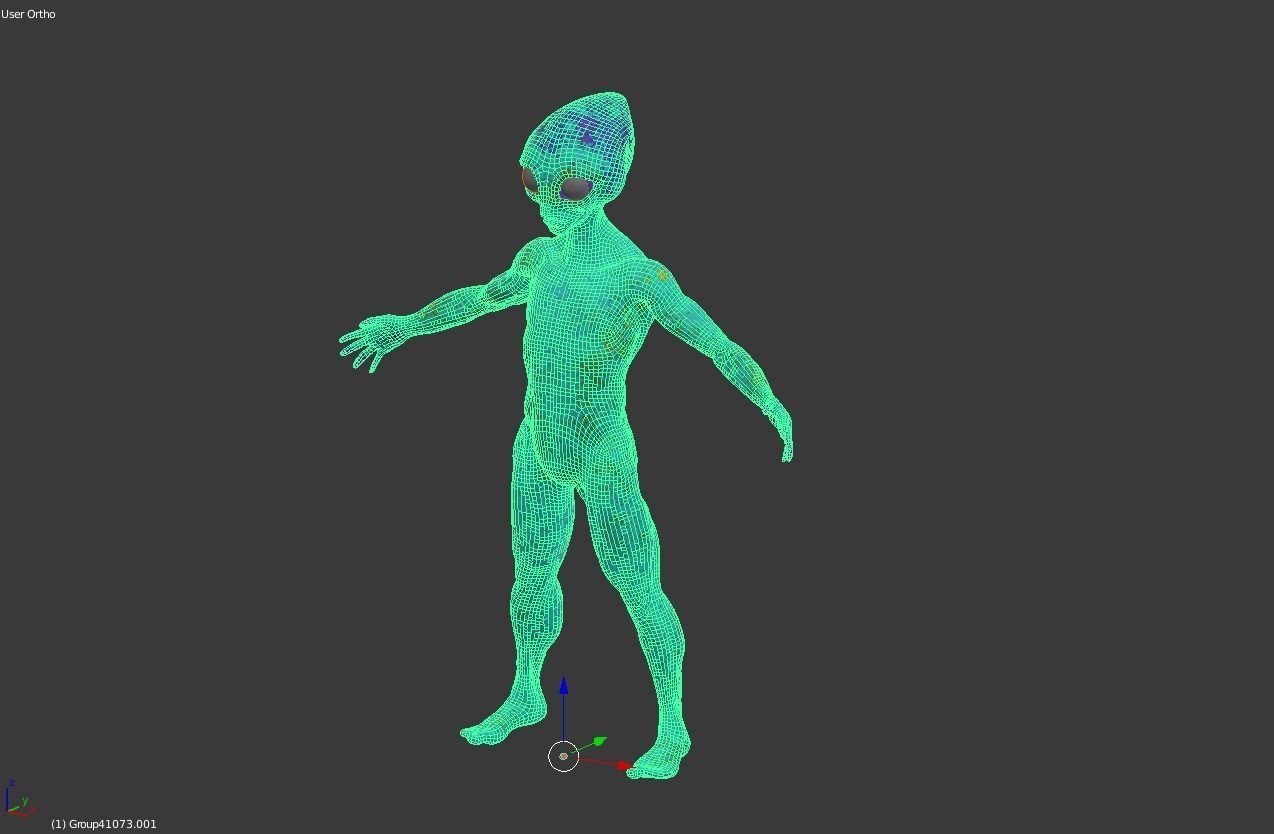 Realistic Alien low-poly Low-poly 3D model_11