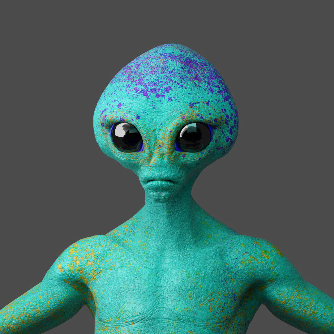 Realistic Alien low-poly Low-poly 3D model_3