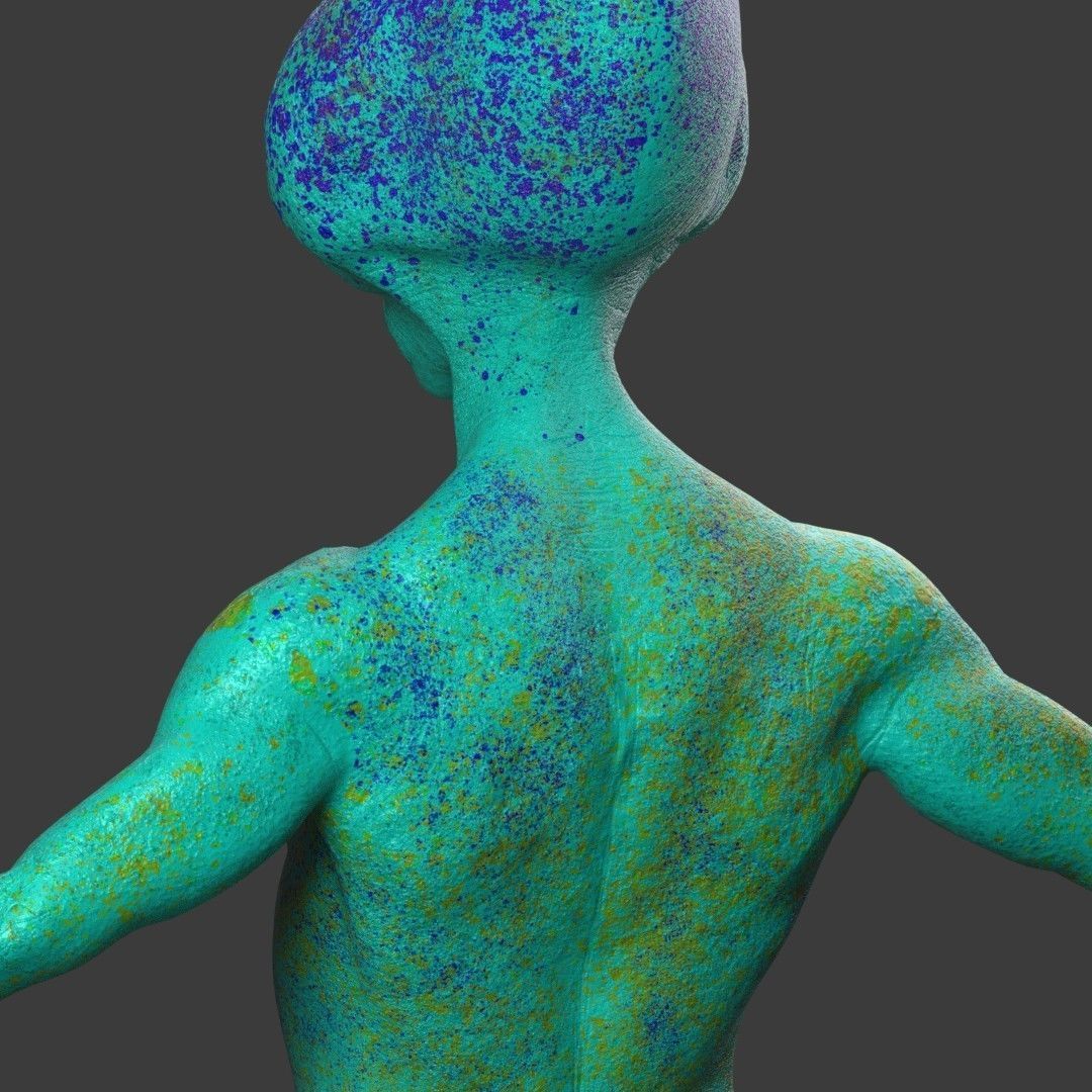 Realistic Alien low-poly Low-poly 3D model_6