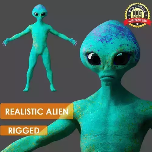 Realistic Alien low-poly Low-poly 3D model Realistic Alien low-poly Low-poly 3D model