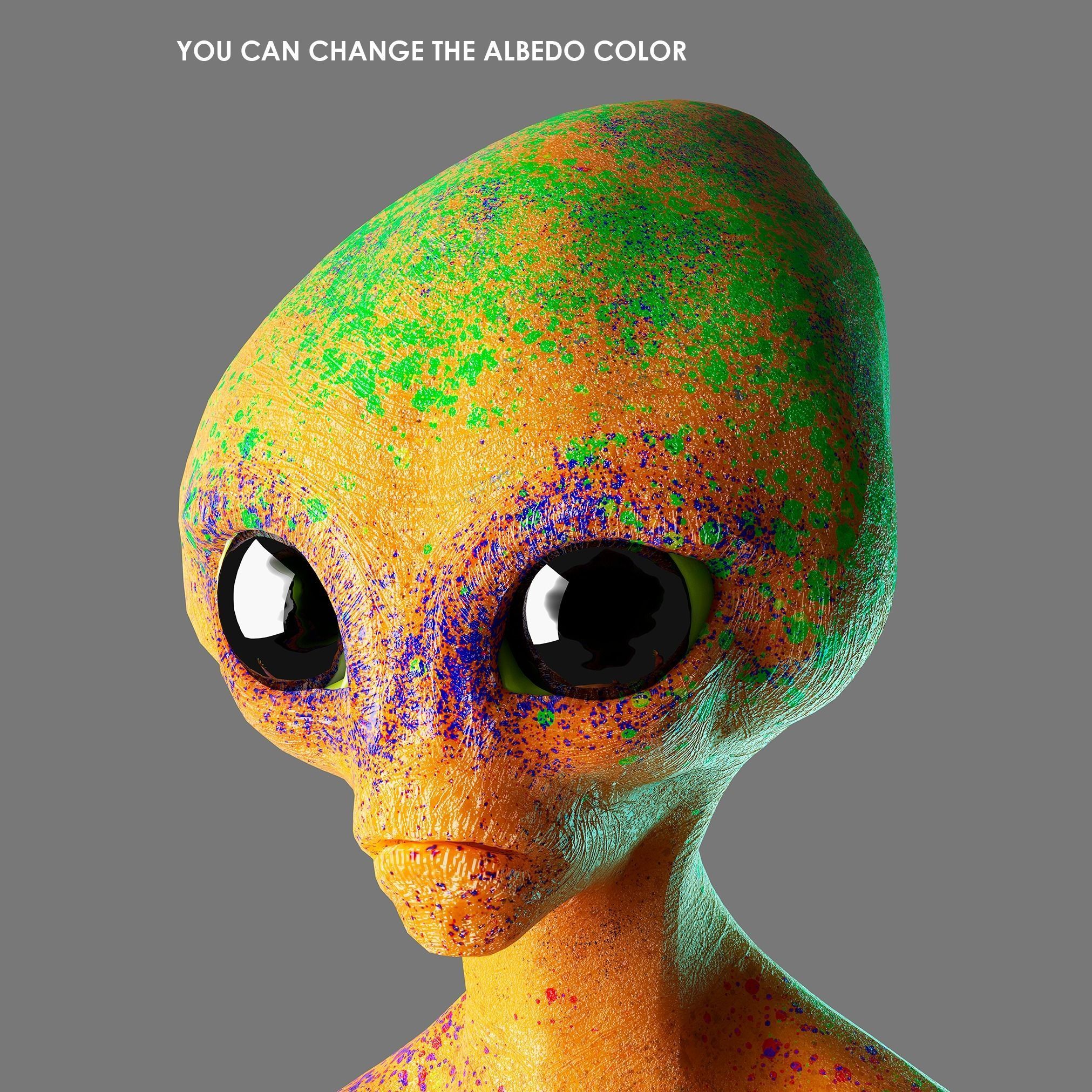 Realistic Alien low-poly Low-poly 3D model_5