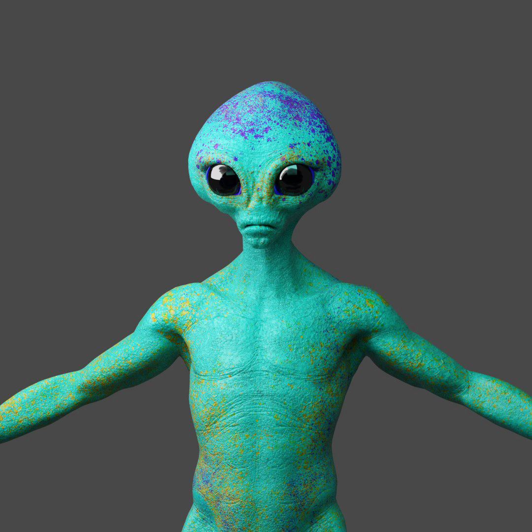 Realistic Alien low-poly Low-poly 3D model_4