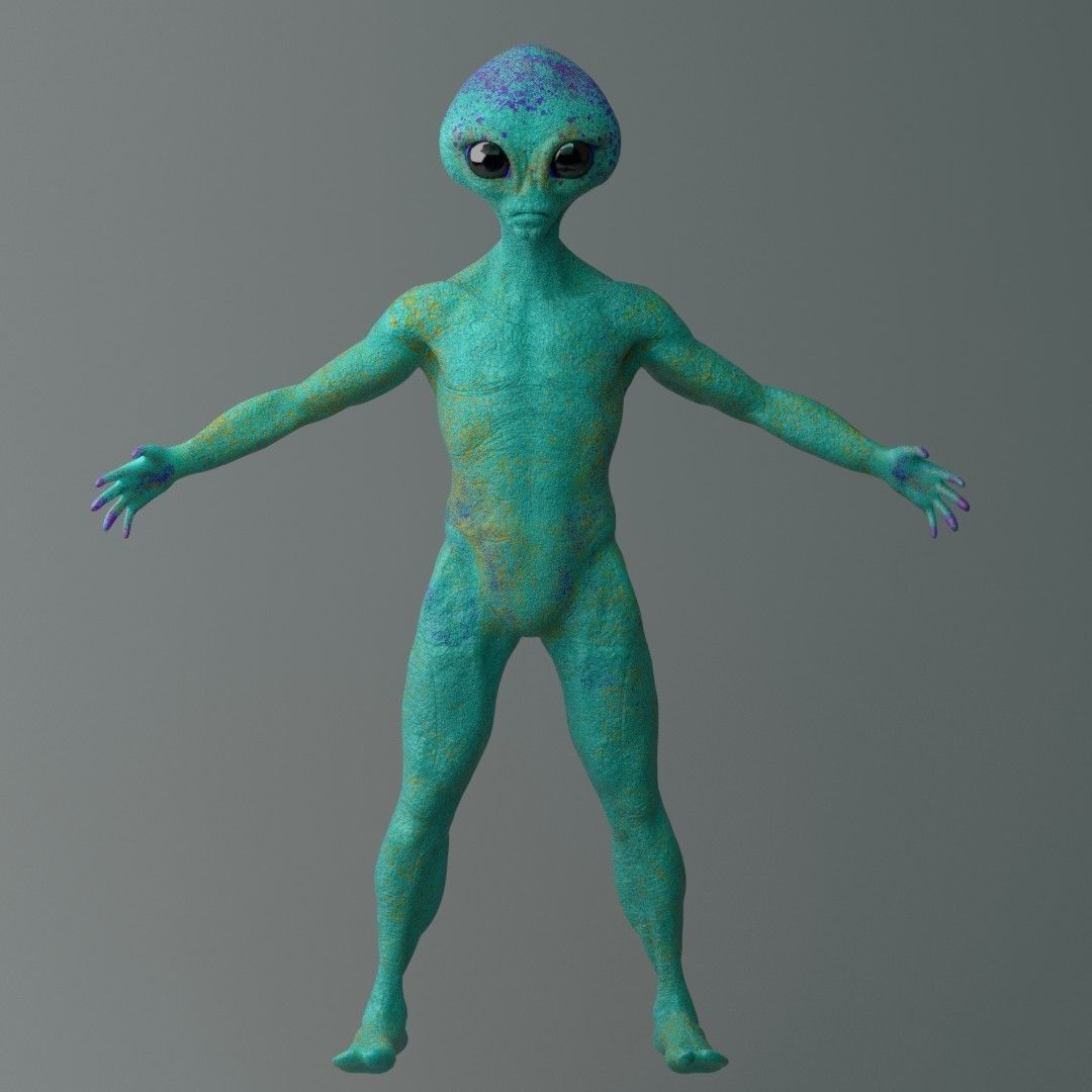 Realistic Alien low-poly Low-poly 3D model_2
