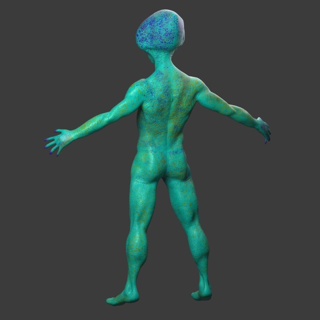 Realistic Alien low-poly Low-poly 3D model_7