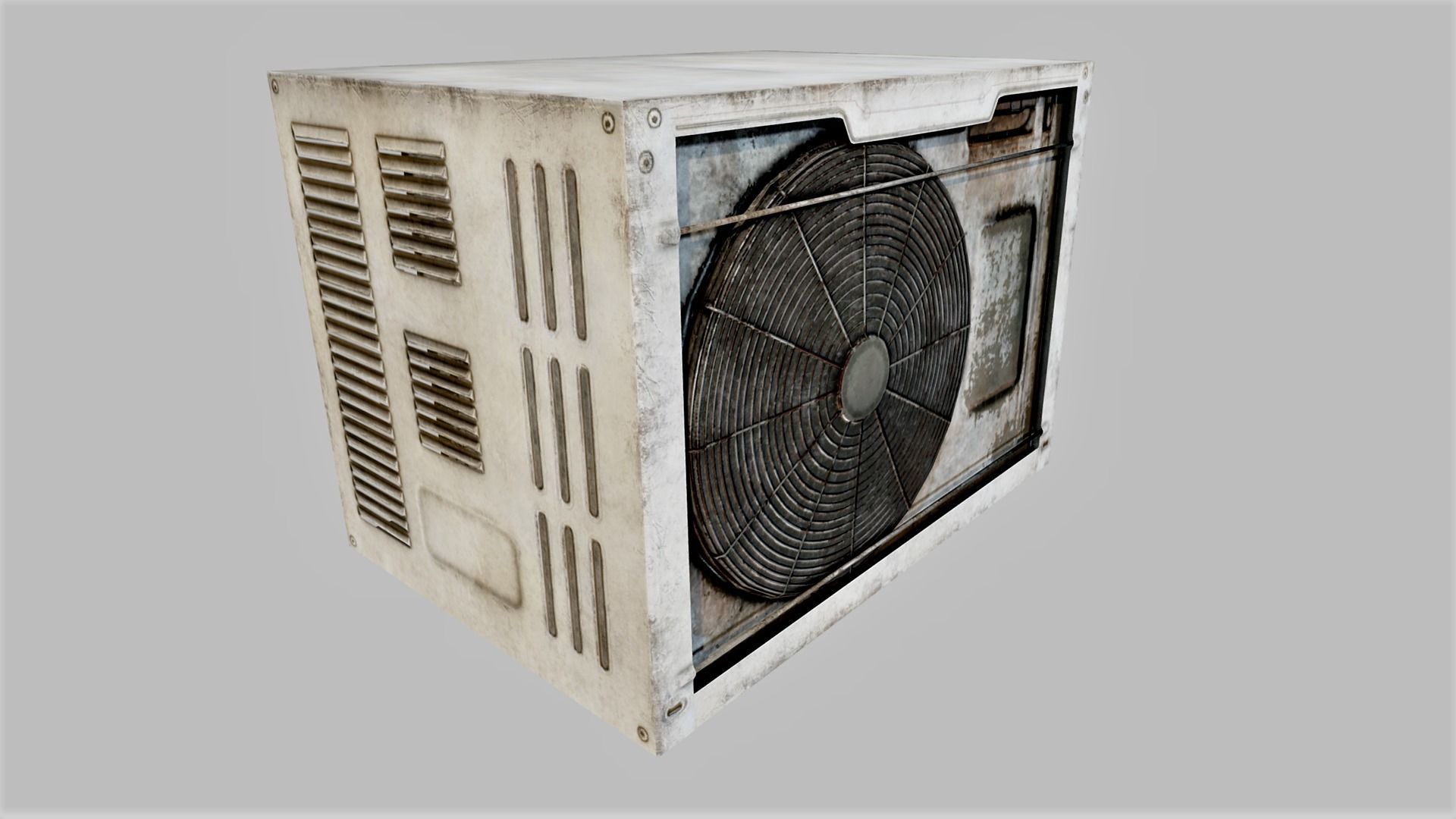 Rusty Air Conditioner 02 PBR Low-poly 3D model_2