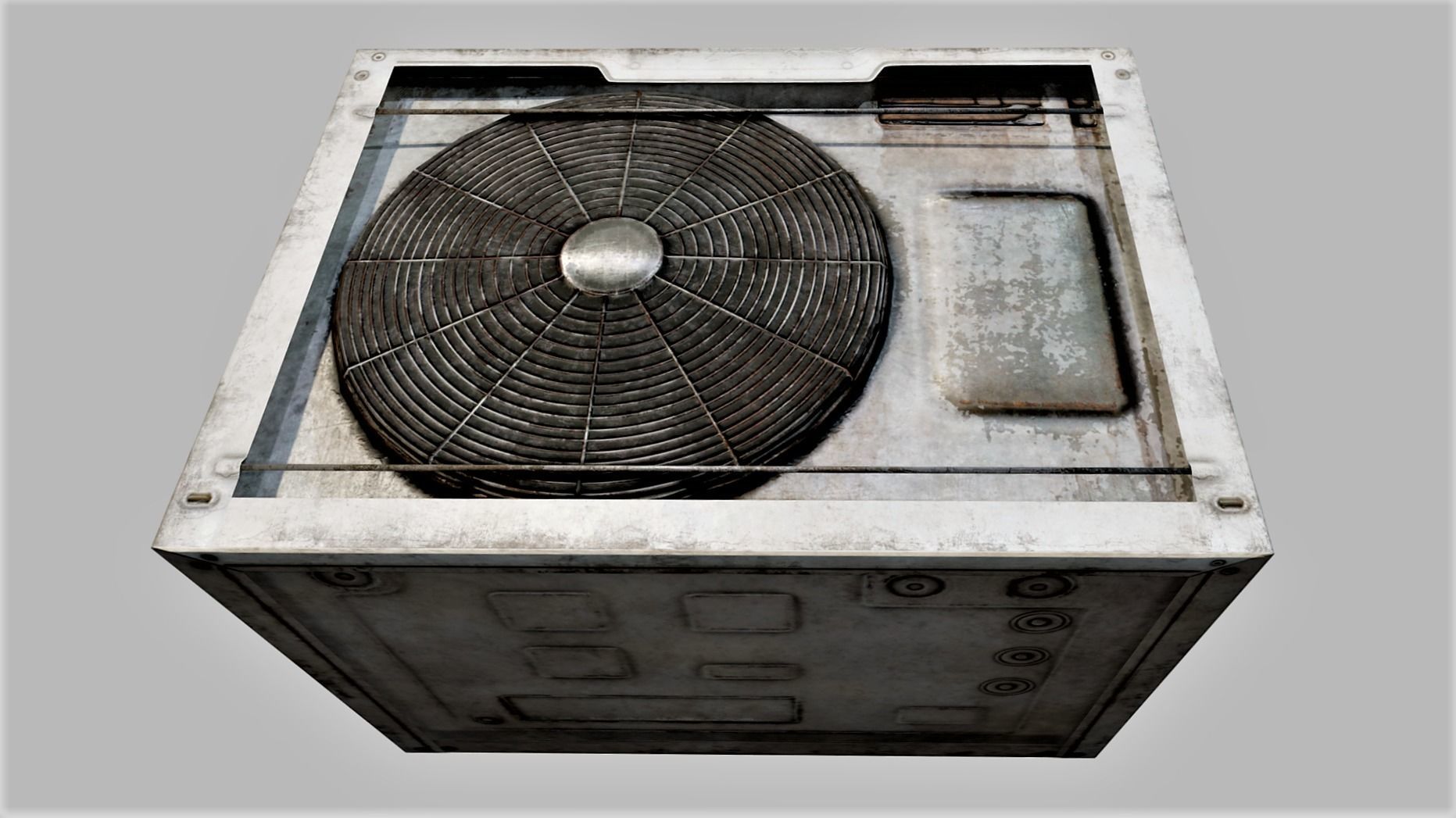 Rusty Air Conditioner 02 PBR Low-poly 3D model_3