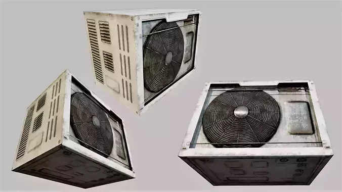 Rusty Air Conditioner 02 PBR Low-poly 3D model