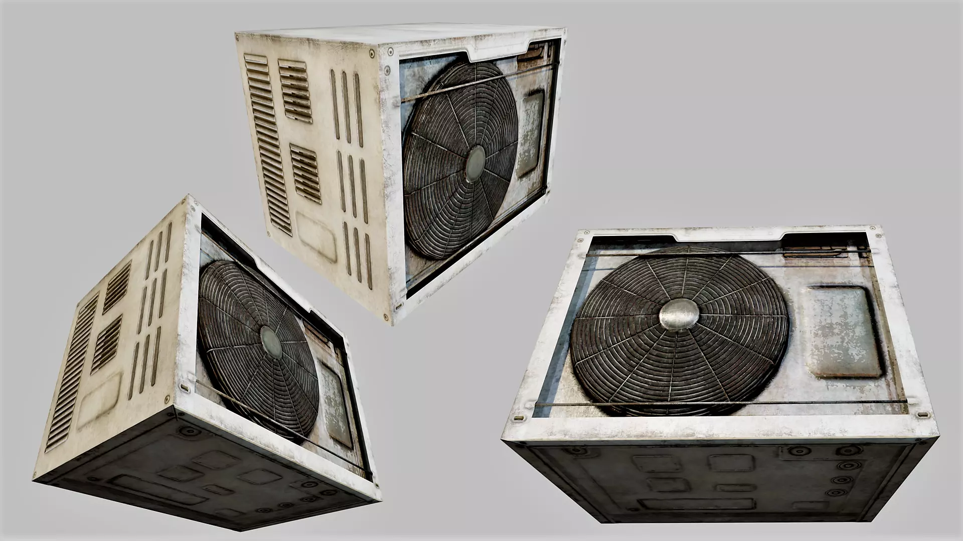 Rusty Air Conditioner 02 PBR Low-poly 3D model_0