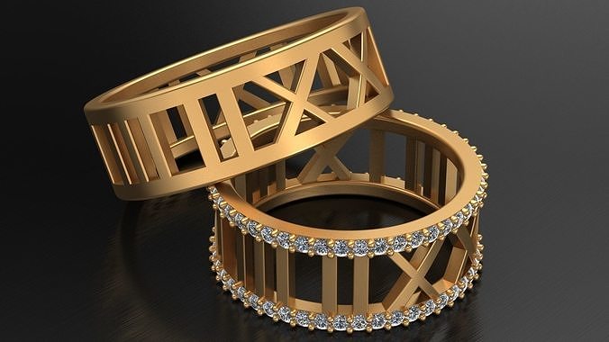 TIFFANY ATLAS WEDDING DIAMOND RINGS 3D print model
