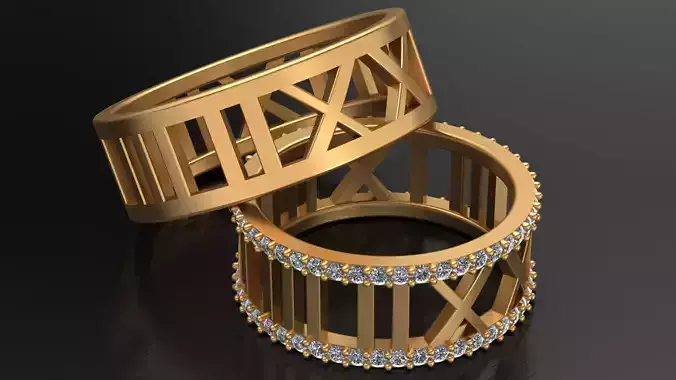 TIFFANY ATLAS WEDDING DIAMOND RINGS 3D print model