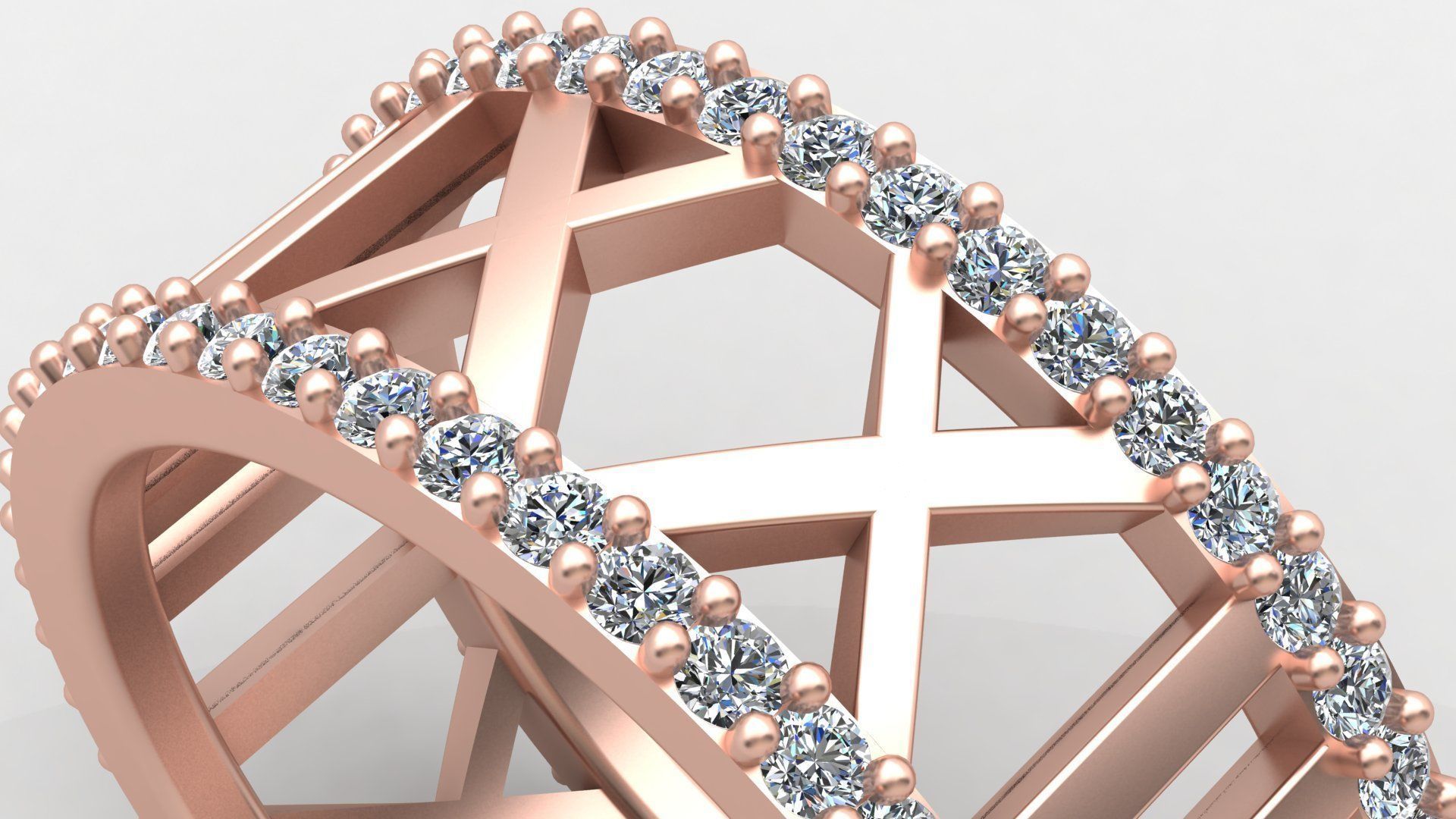 TIFFANY ATLAS WEDDING DIAMOND RINGS 3D print model_18