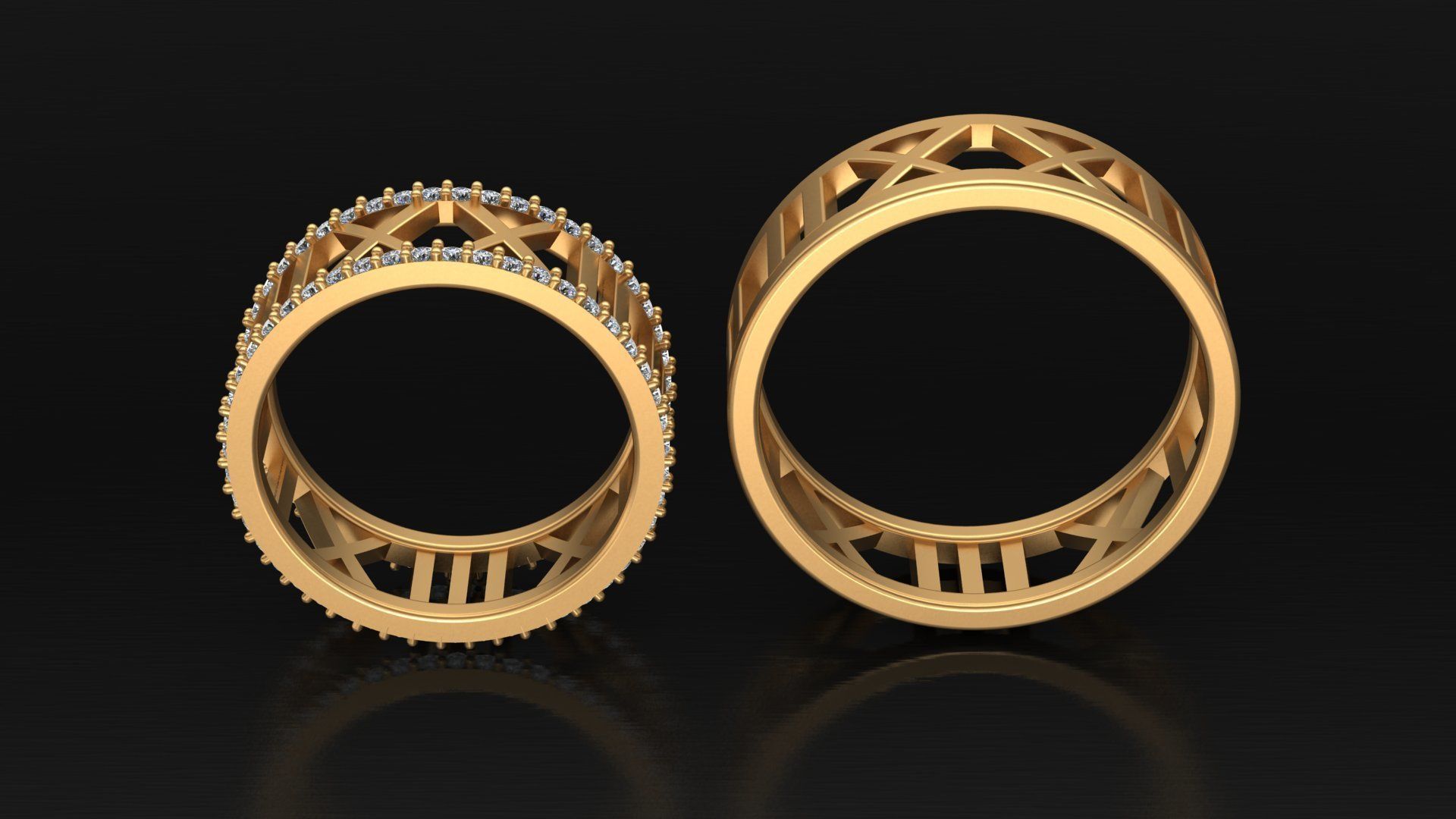 TIFFANY ATLAS WEDDING DIAMOND RINGS 3D print model_13