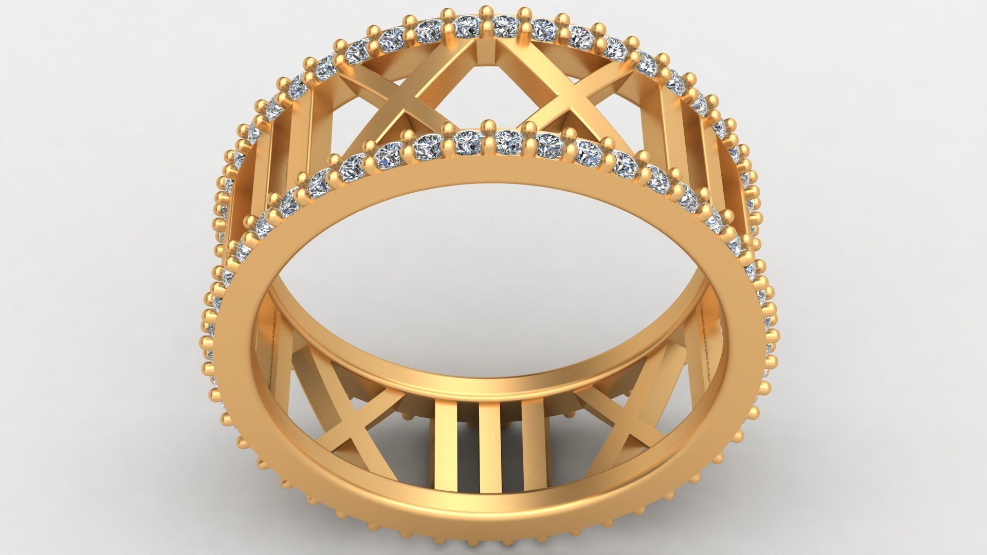 TIFFANY ATLAS WEDDING DIAMOND RINGS 3D print model_10