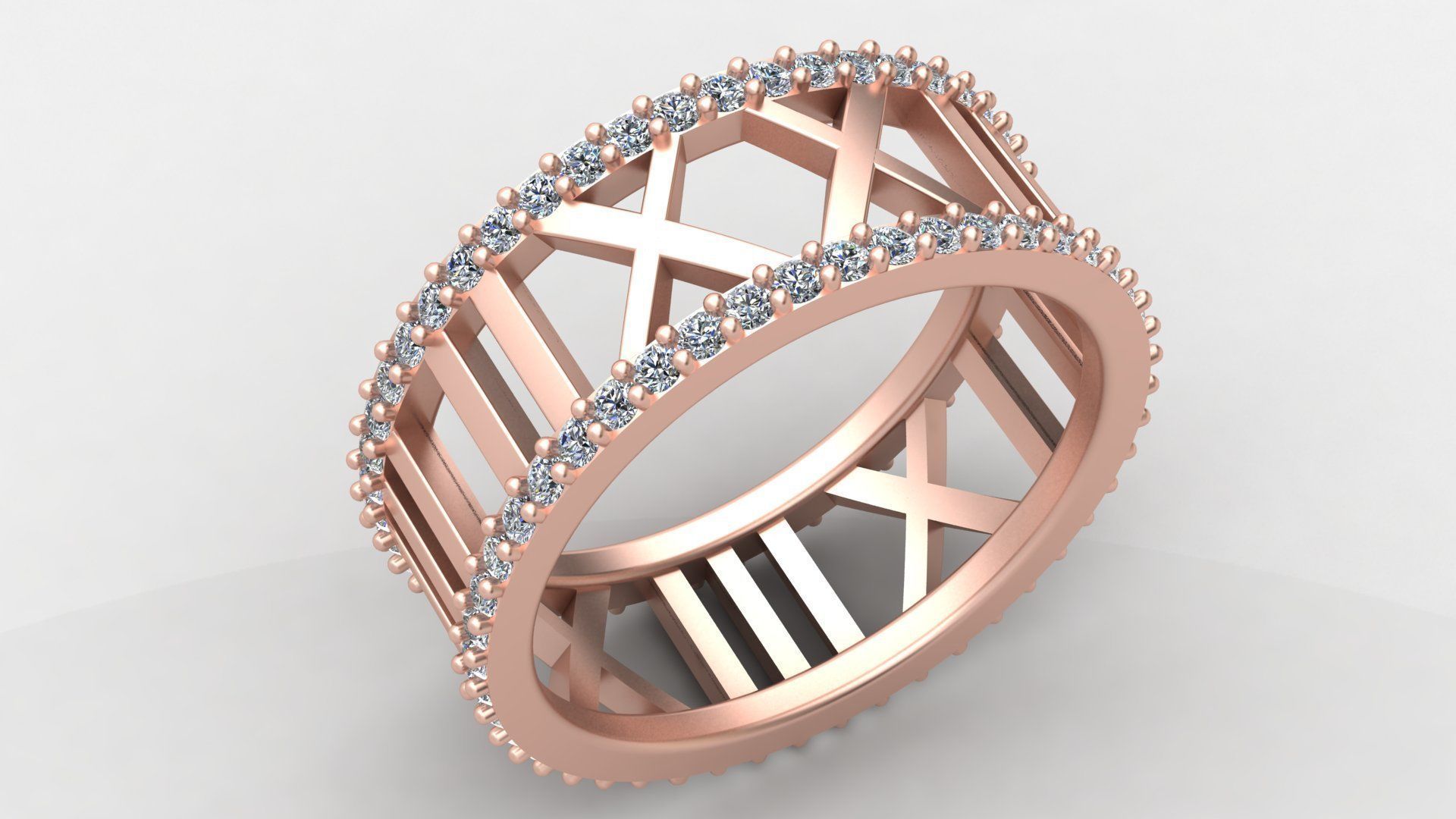 TIFFANY ATLAS WEDDING DIAMOND RINGS 3D print model_17