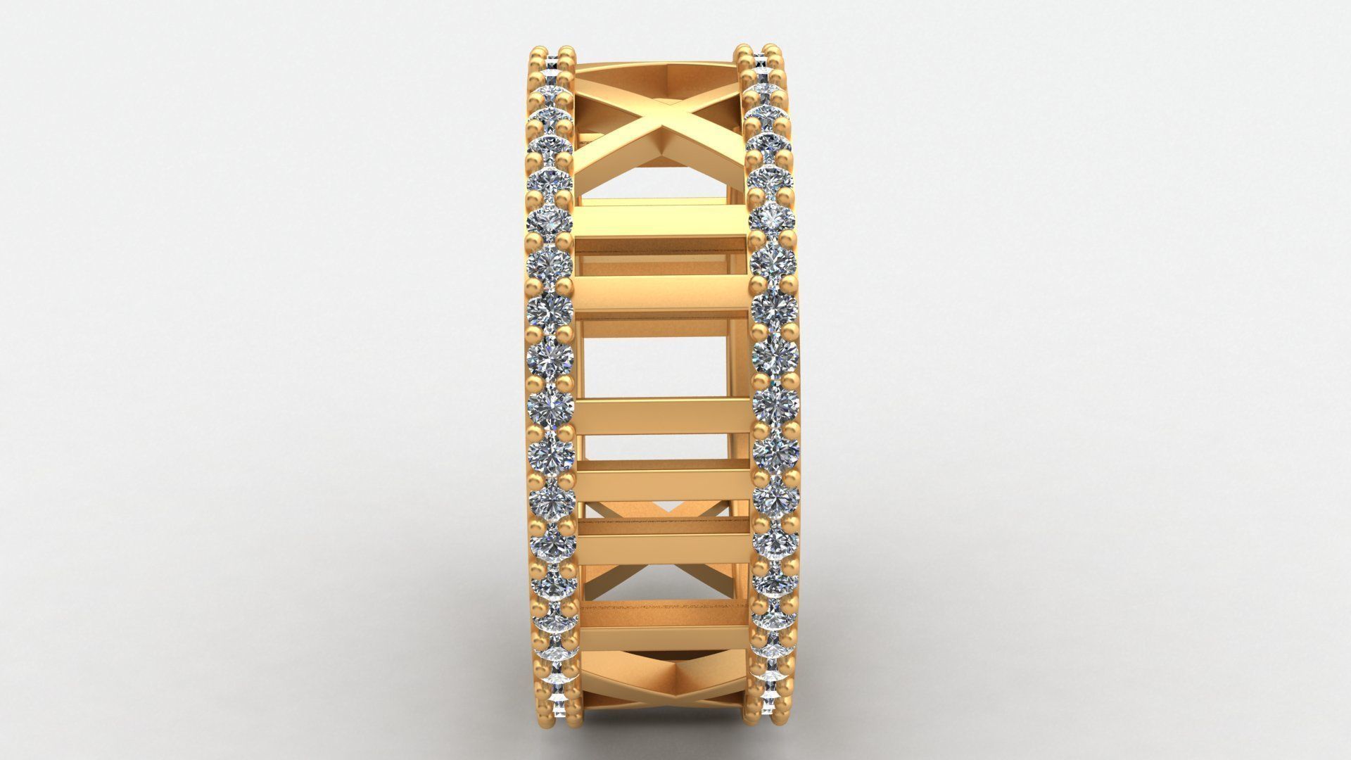 TIFFANY ATLAS WEDDING DIAMOND RINGS 3D print model_14