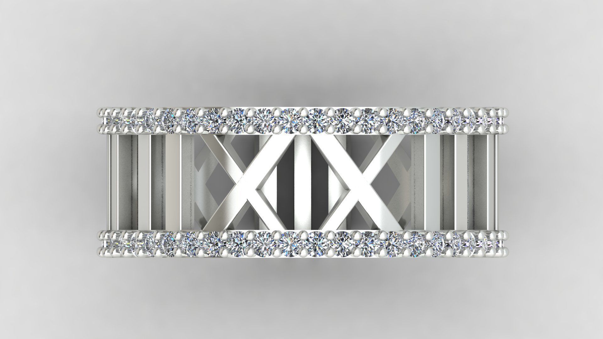 TIFFANY ATLAS WEDDING DIAMOND RINGS 3D print model_19