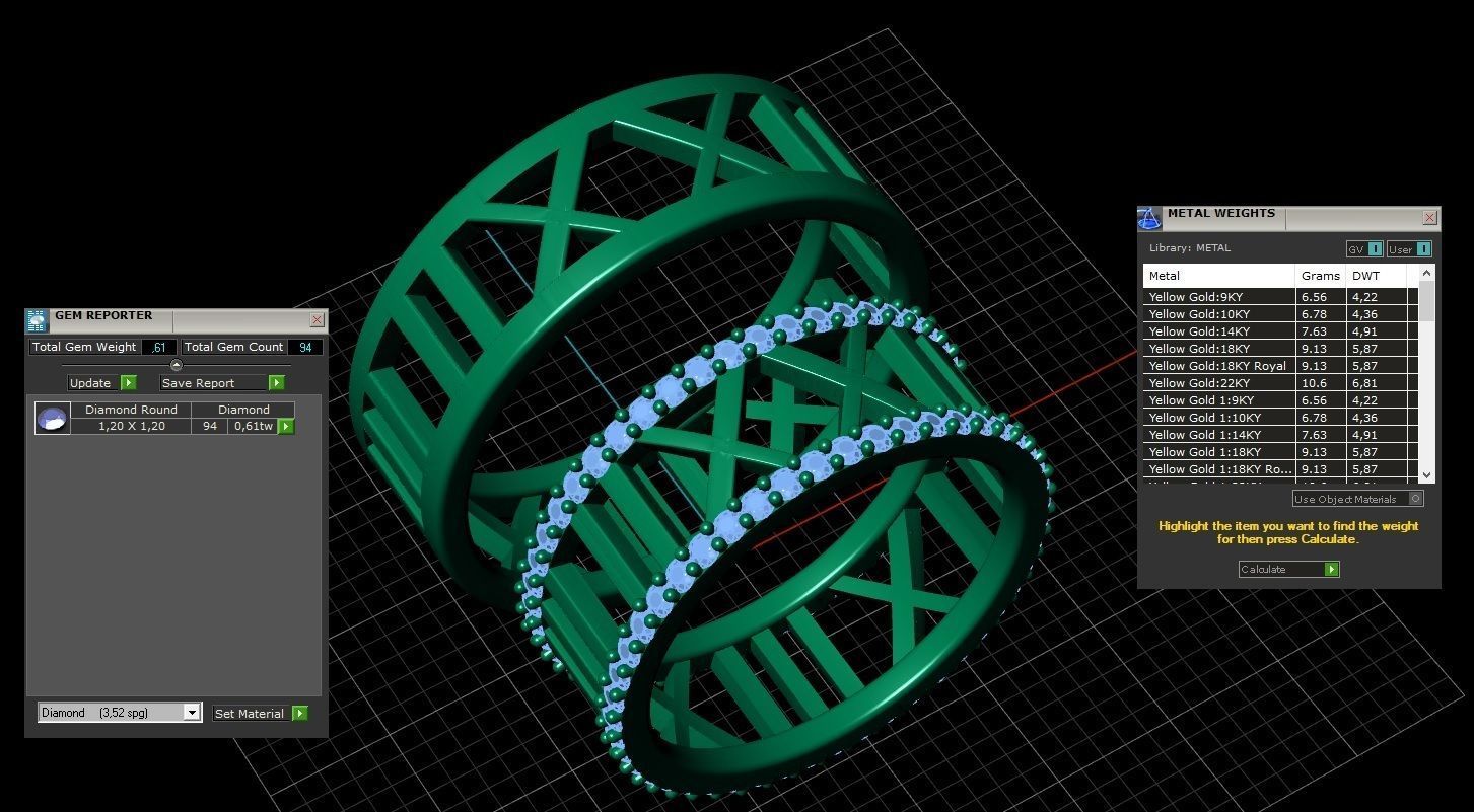 TIFFANY ATLAS WEDDING DIAMOND RINGS 3D print model_26