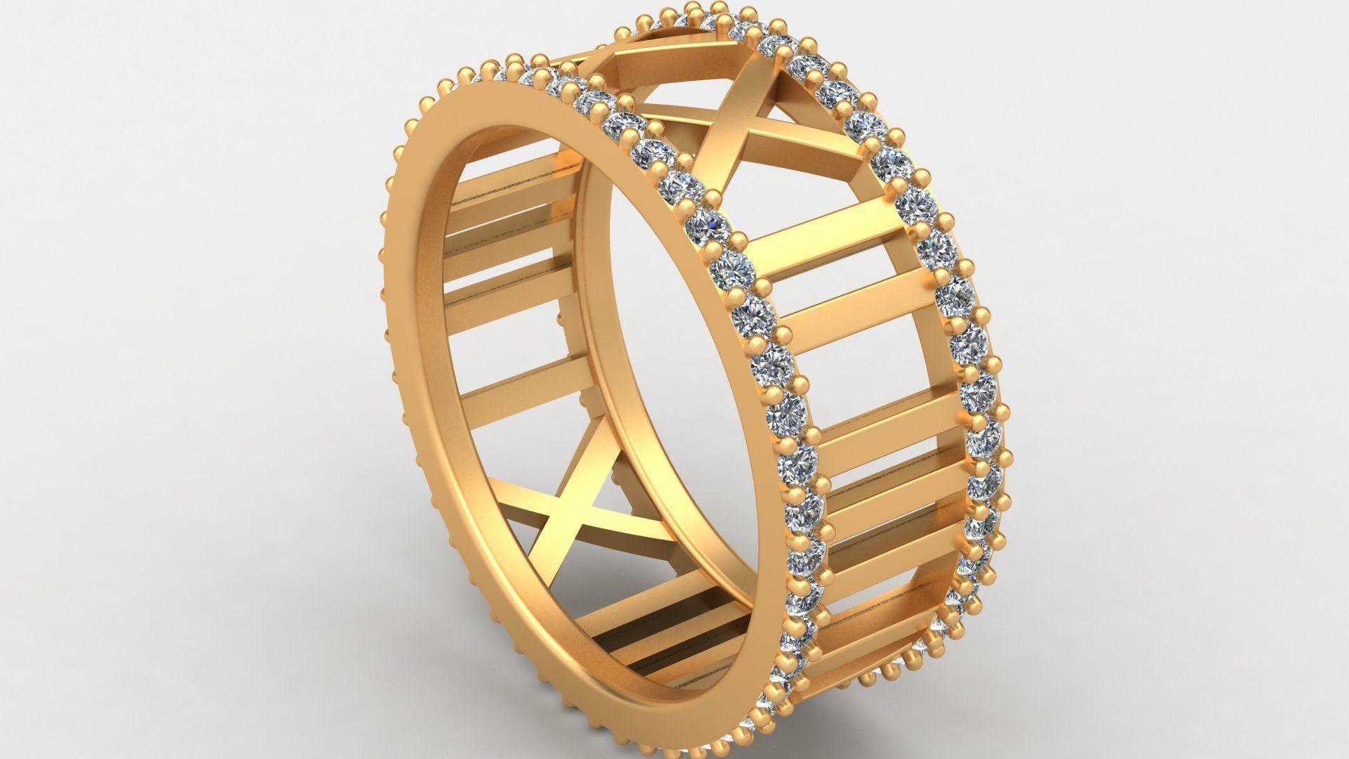 TIFFANY ATLAS WEDDING DIAMOND RINGS 3D print model_12