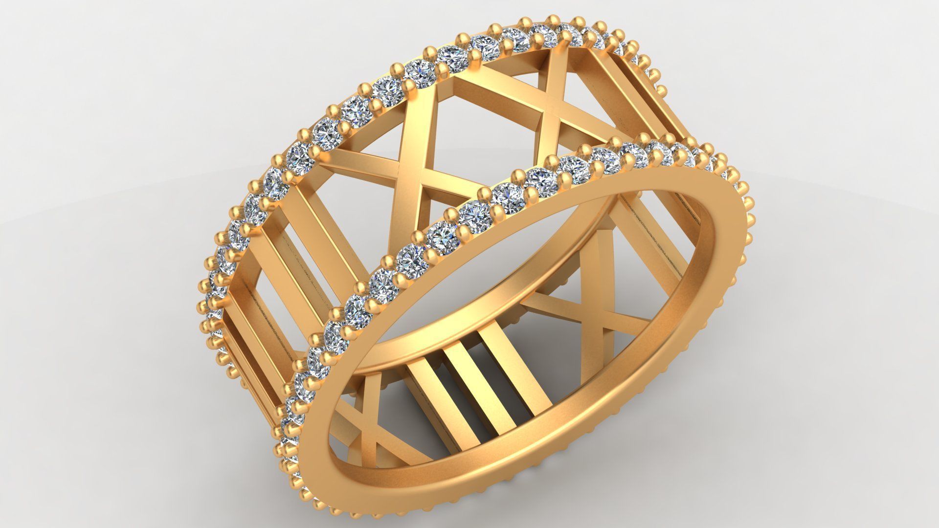 TIFFANY ATLAS WEDDING DIAMOND RINGS 3D print model_1