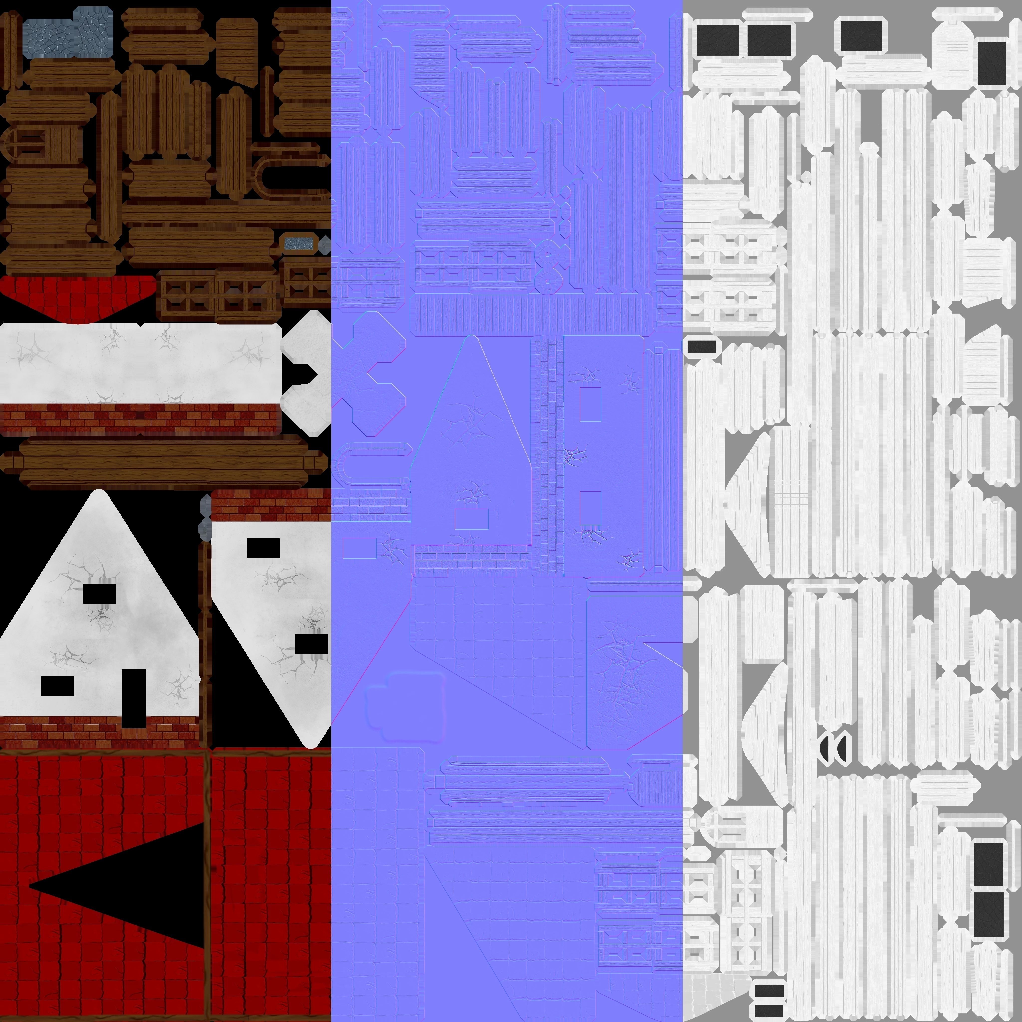 Cartoon Medieval house Low-poly 3D model_10