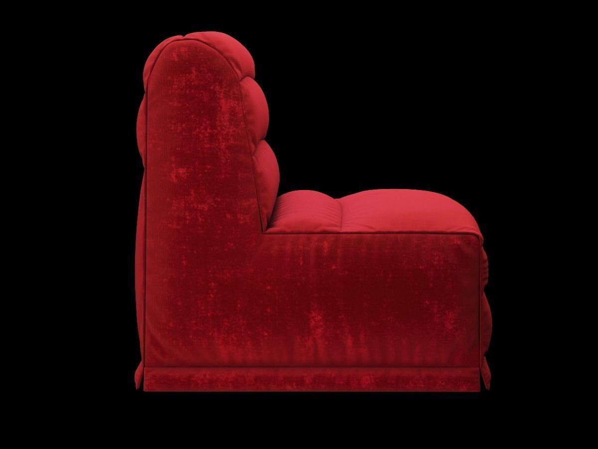 Velour sofa bed 3D model_6