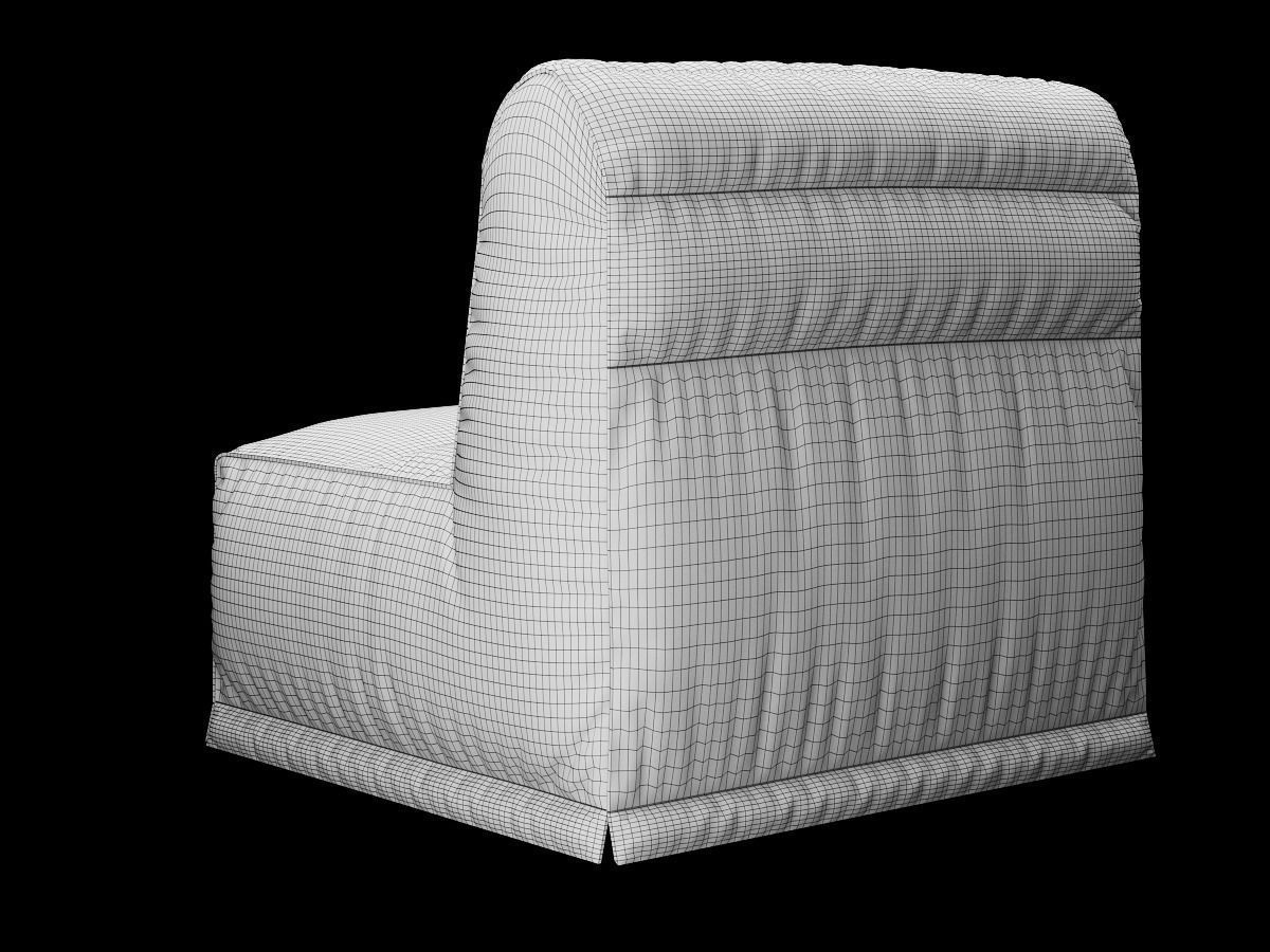Velour sofa bed 3D model_5