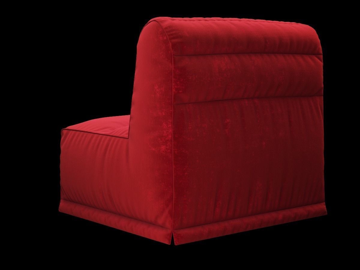 Velour sofa bed 3D model_3