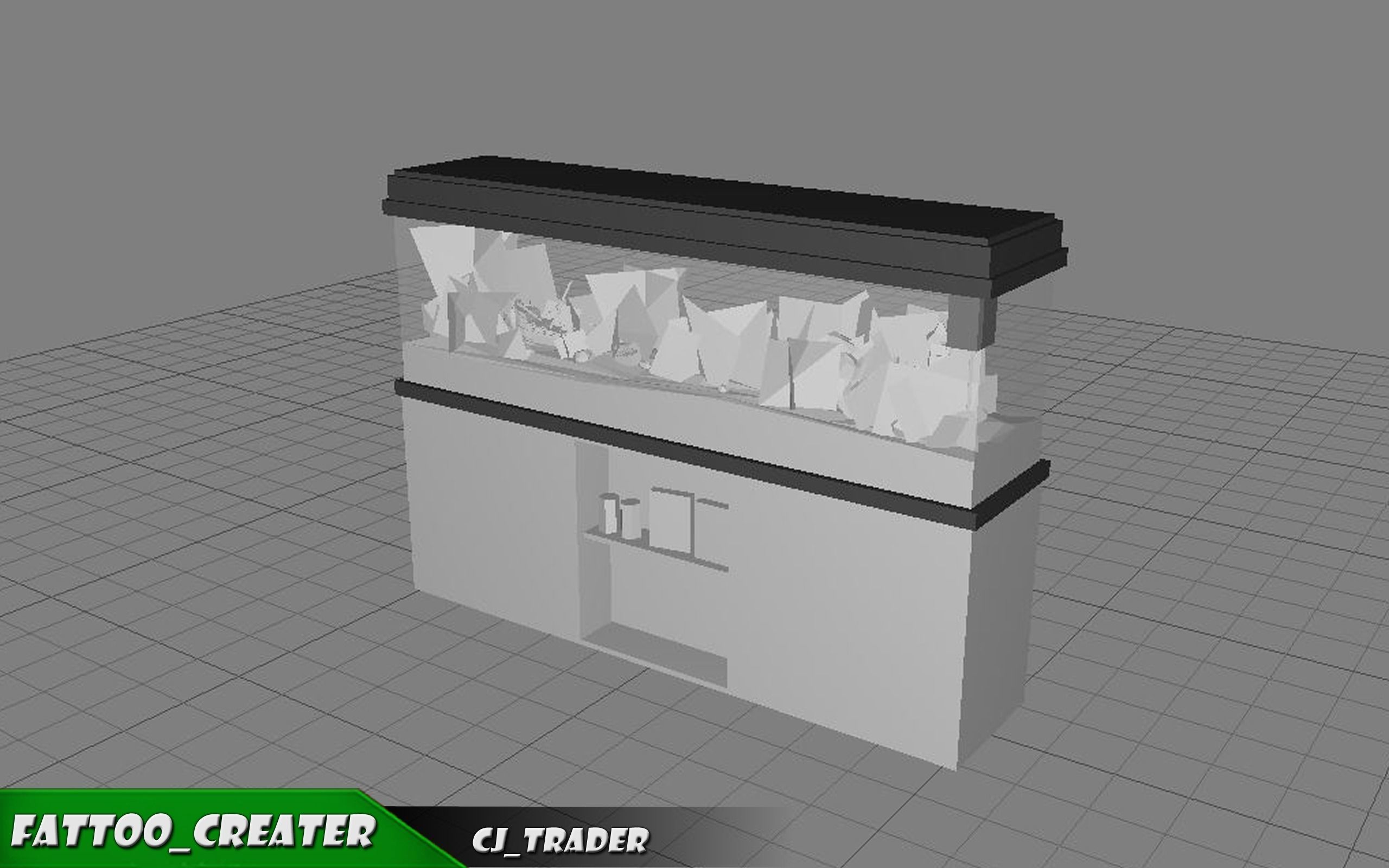 Aquarium Low-poly 3D model animated Low-poly 3D model_1