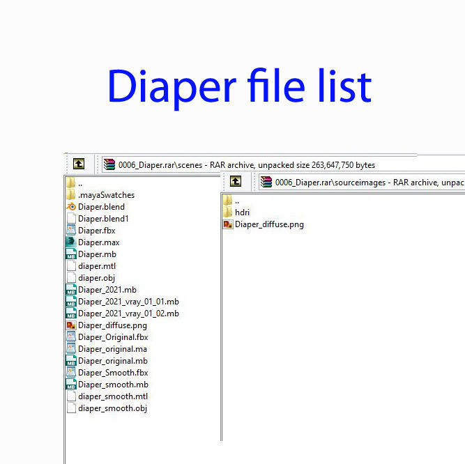 3D model Diaper baby 3D model_9