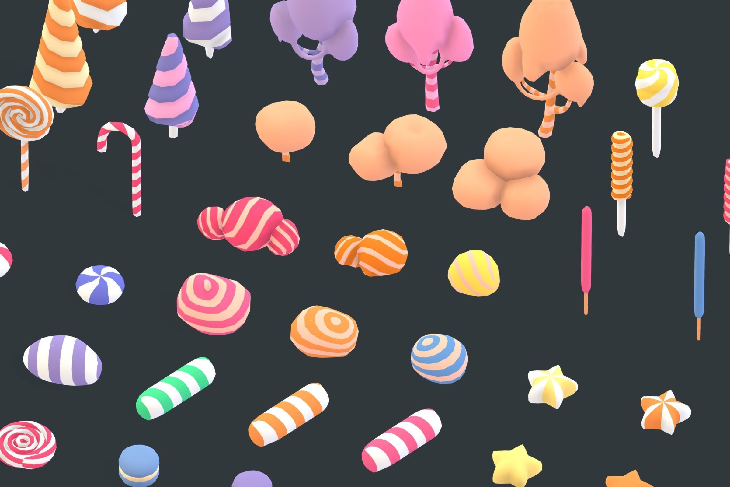 Candy Land - Animation Assets Low-poly 3D model_8