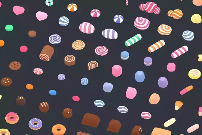 Candy Land - Animation Assets Low-poly 3D model