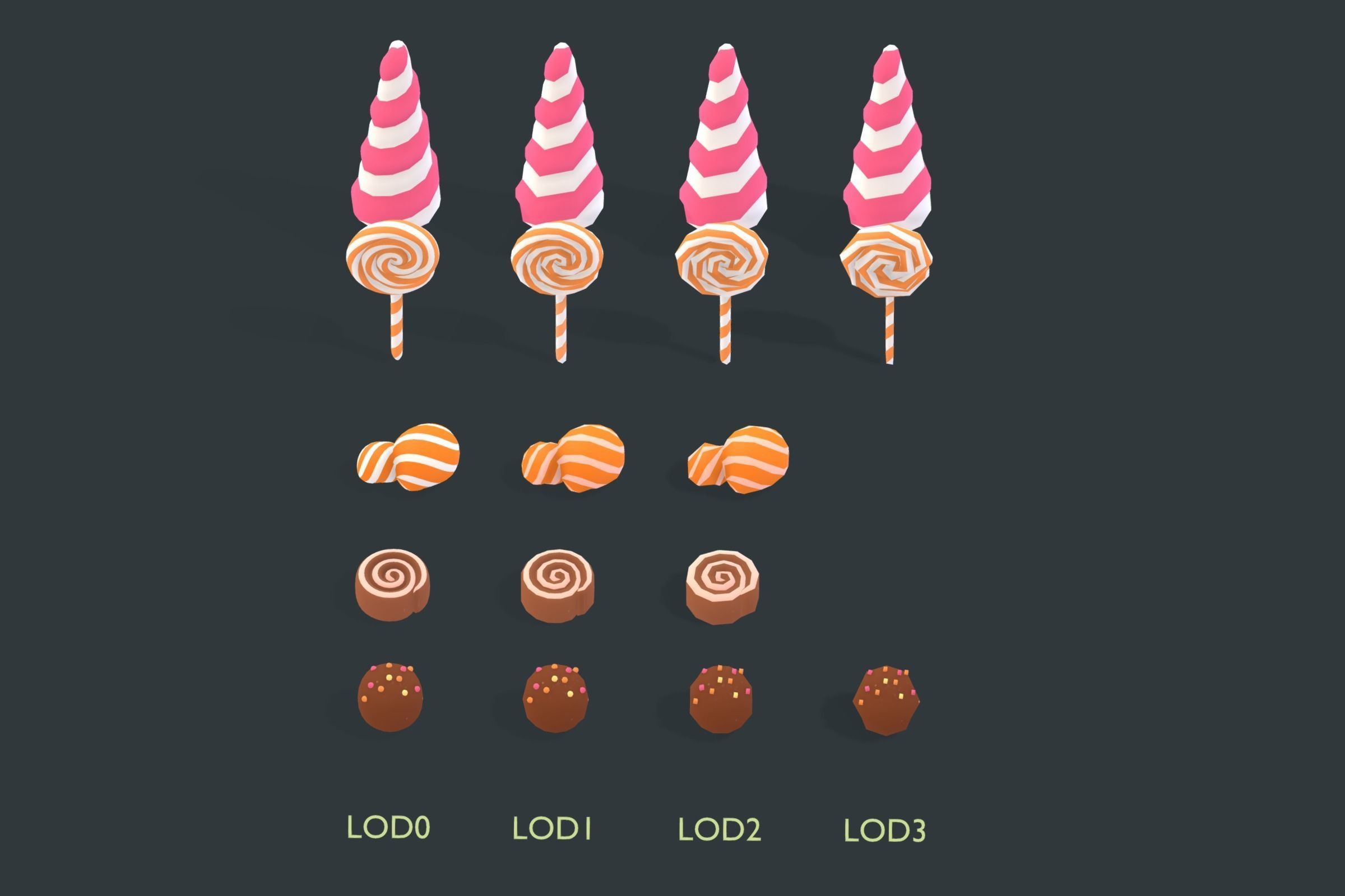 Candy Land - Animation Assets Low-poly 3D model_1
