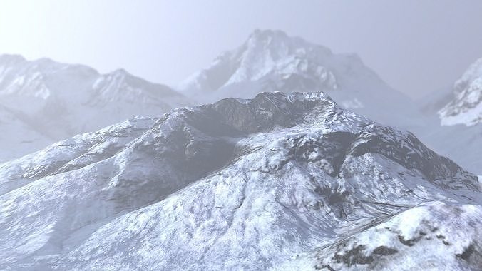 Snow Mountain Low-poly 3D model
