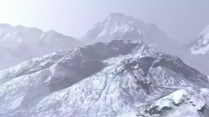 Snow Mountain Low-poly 3D model