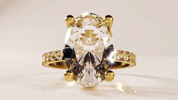 Golden traditional ring 3D print model