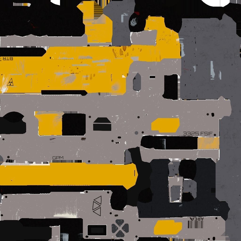 3D Gun sci-fi Low-poly 3D model_8